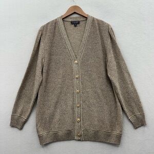 St. John Sport Women’s Large Knit Cardigan Tan Variegated Knit Vintage